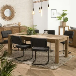 Table à manger en bois de pin recyclé 200 cm DENVER