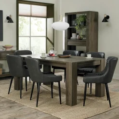 Table à manger en bois de chêne fumé 180 cm ALLEN