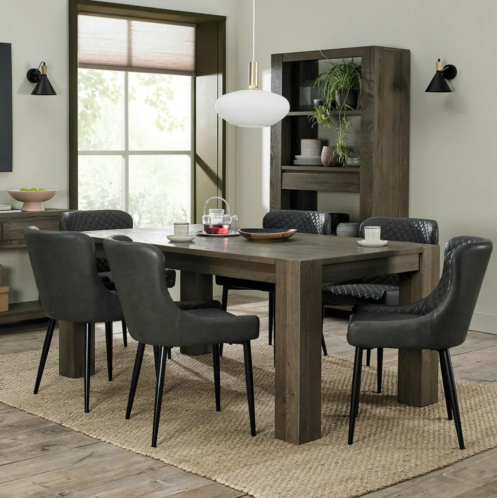 Table à manger en bois de chêne fumé 180 cm ALLEN