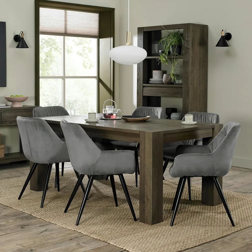 Table à manger en bois de chêne fumé 180 cm ALLEN