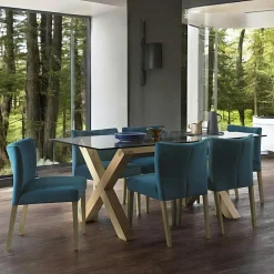 Table à manger en verre et bois 180 cm ALTA