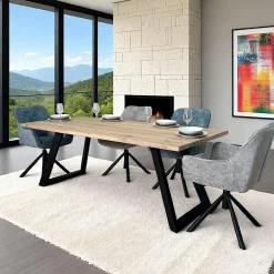 Table à manger extensible bois miel 200 cm COSTENTA