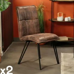 Table à manger extensible bois brun recyclé 140-180 SAMOA