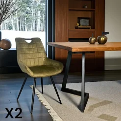 Table à manger extensible bois brun recyclé 140-180 SAMOA