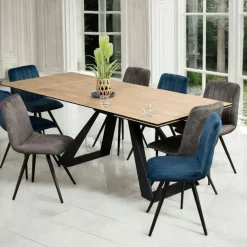 Table à manger extensible en céramique grise 180-280 LOMBARDIE