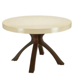 Table à manger ronde 120 cm plateau béton beige BRASILIA