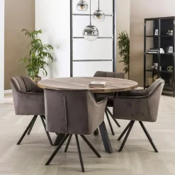 Table à manger ronde en bois D 120 cm HALIFAX