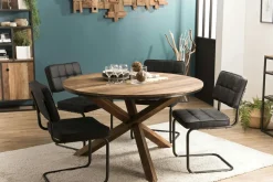 Table à manger ronde teck recyclé D130 SWING