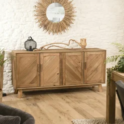 Table basse carrée en bois de pin recyclé DENVER
