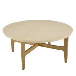 Table basse carrée en béton et chêne 80 cm BRASILIA