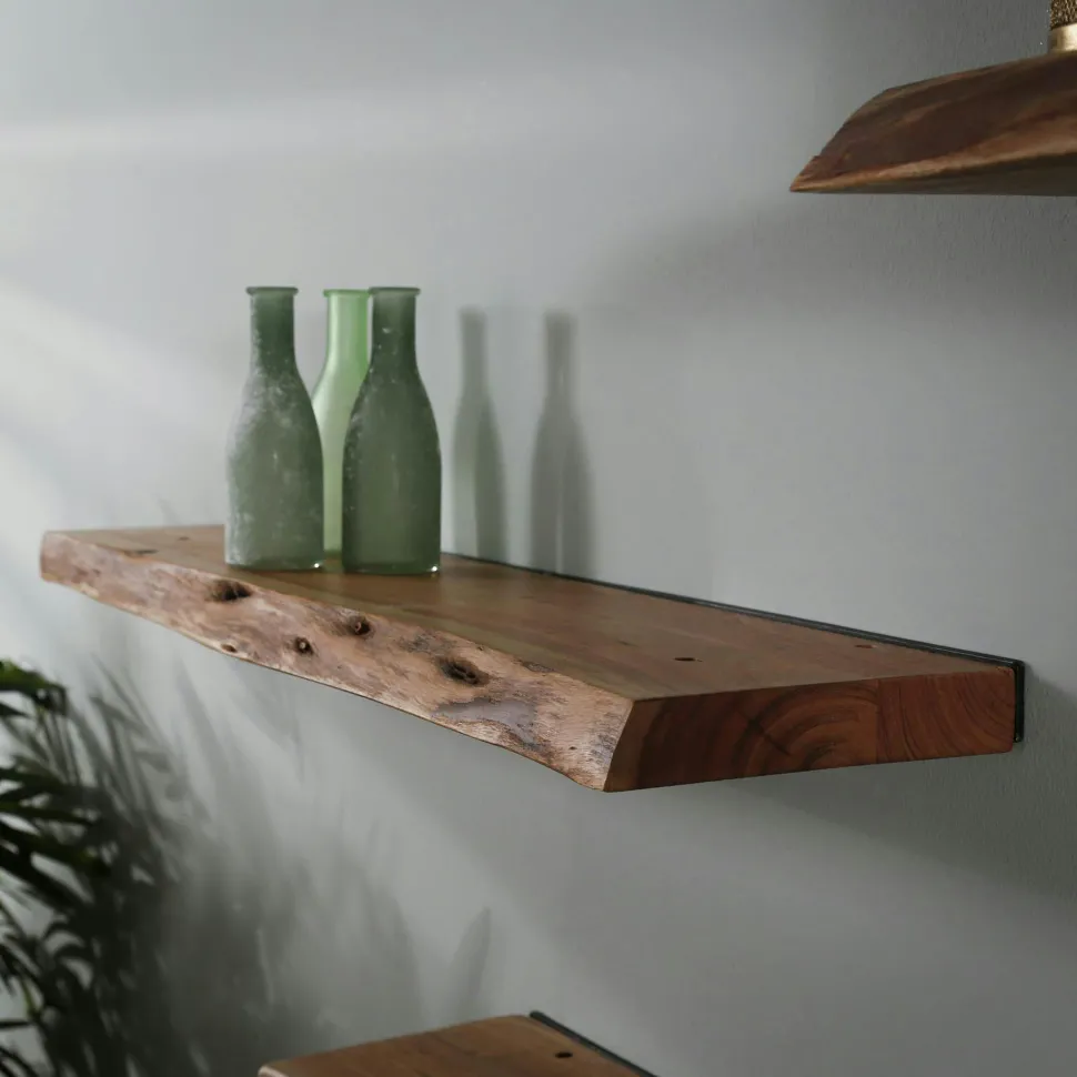 Table basse carrée motif damier en bois d'acacia MELBOURNE