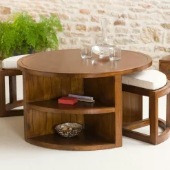 Table basse double plateau 90x90cm LOLA