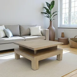 Table basse hévéa 70cm HELENA