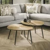 Table basse organique, motif soleil (lot de 2) RALF