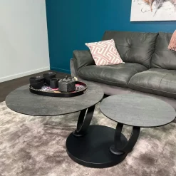 Table basse pivotante en céramique effet bois LOMBARDIE