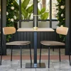Table bistrot mélamine effet bois – pied métal, 70 cm NAPA