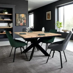 Table carrée extensible en chêne blanc 120 cm PALERME