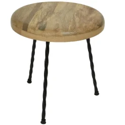 Table d'appoint ronde en bois de manguier 33 cm