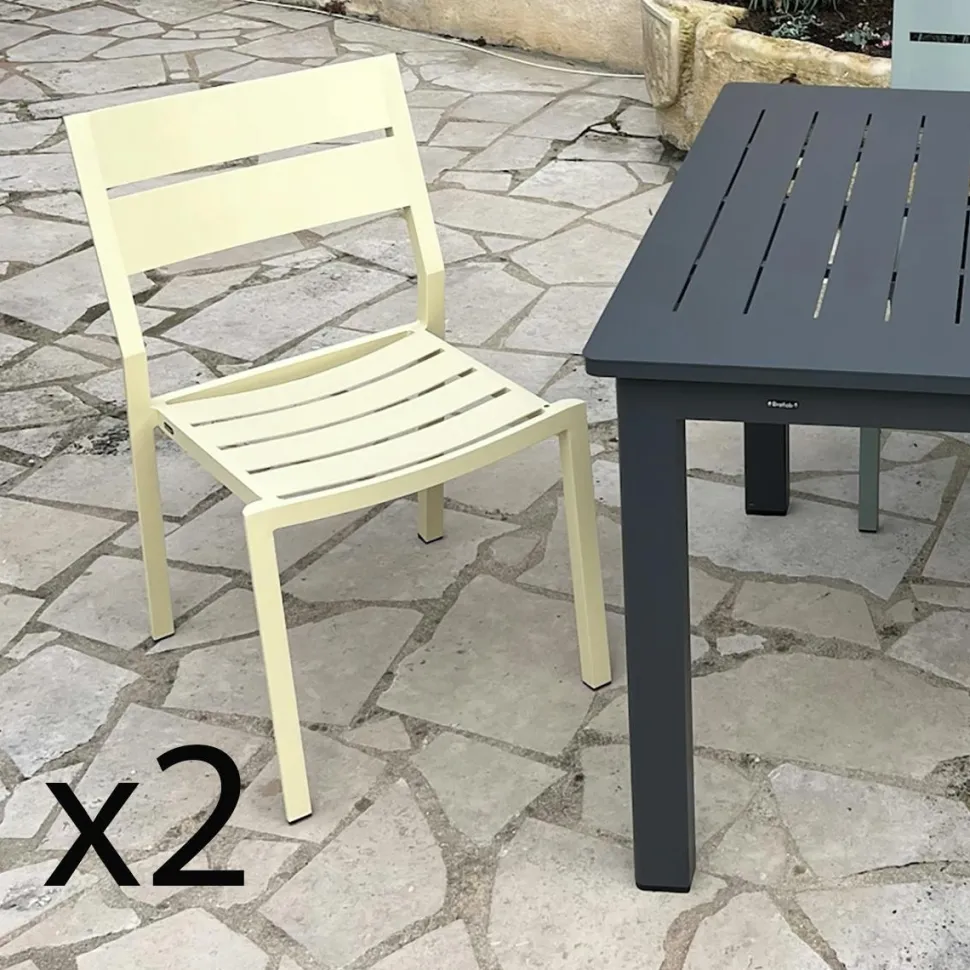 Table de jardin en aluminium finition blanc 200 cm STOCKHOLM
