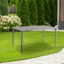 Table de jardin en aluminium finition gris sable 140 cm STOCKHOLM