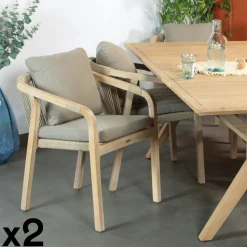 Table de jardin en bois d'acacia 220 cm IBIZA