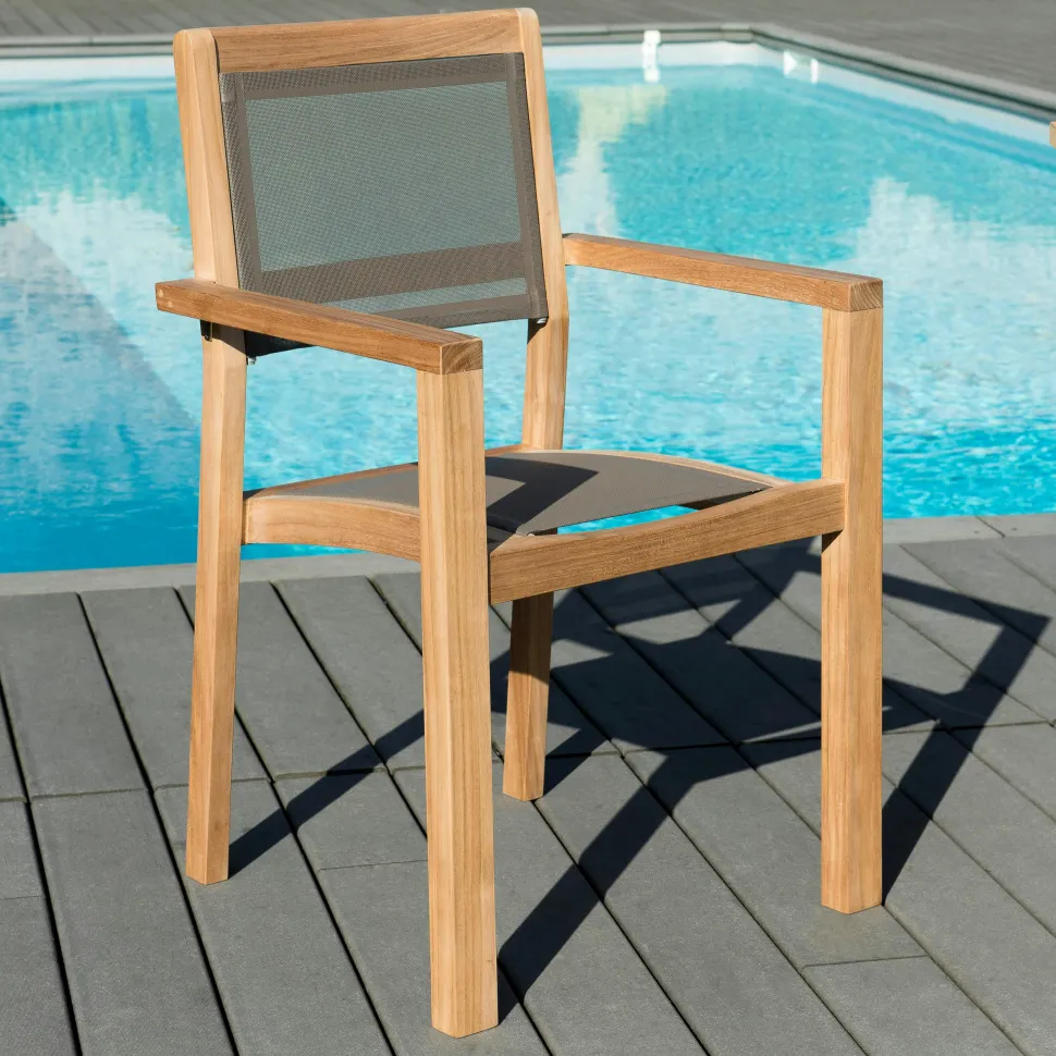 Table de jardin extensible en Teck huilé massif 200/300x120x75cm MACAO