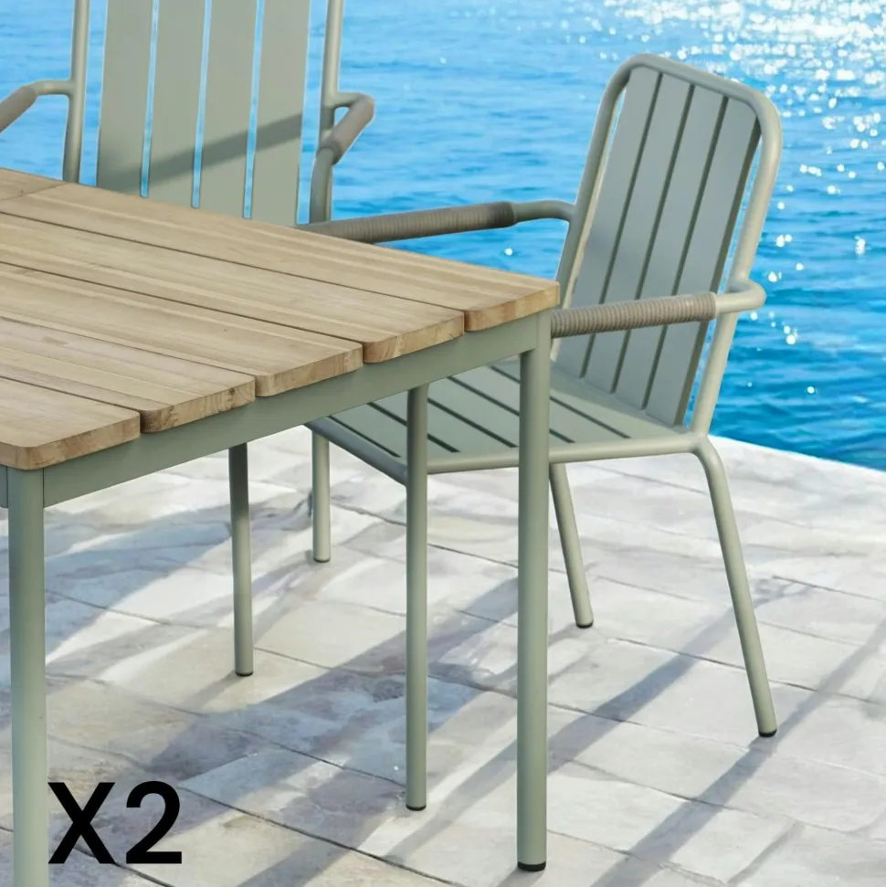 Table de jardin extensible en aluminium gris sable 194/314 cm OSLO