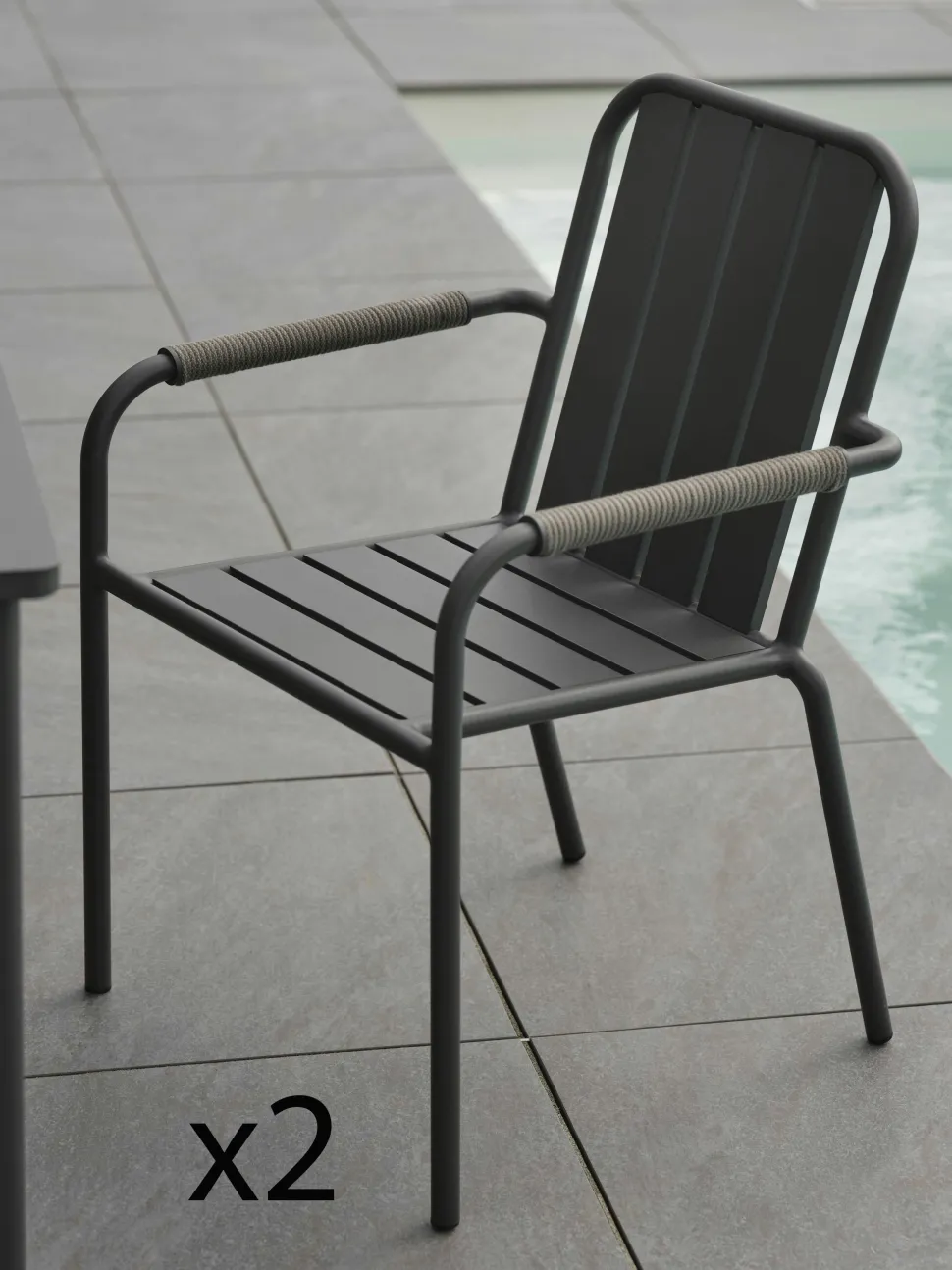 Table de jardin extensible en aluminium gris sable 194/314 cm OSLO