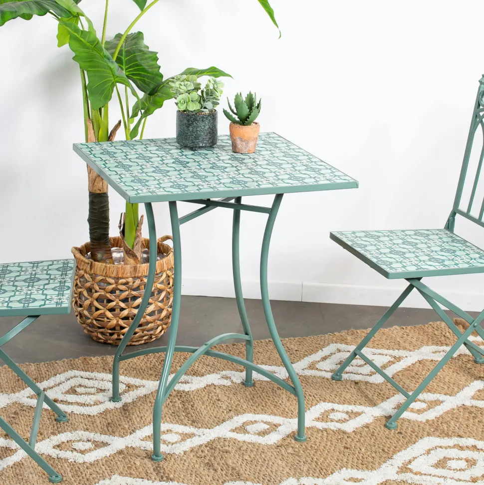 Table de jardin motif carré 58 cm GRENADE