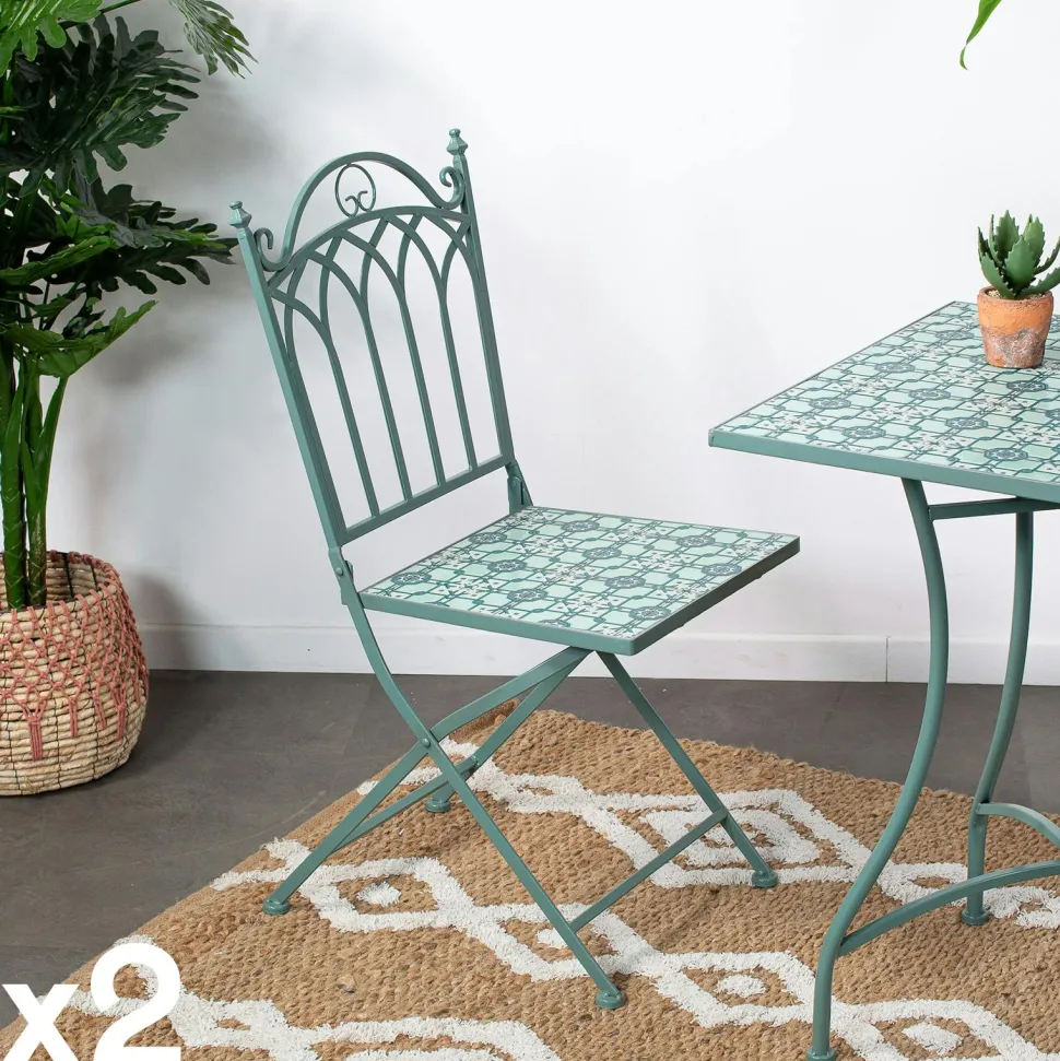 Table de jardin motif carré 58 cm GRENADE