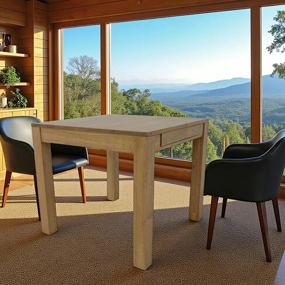 Table de repas extensible Hévéa 85/147x85x76cm HELENA