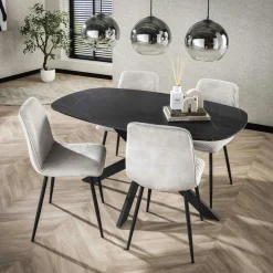Table ovale pied central croisé 150 cm RALF