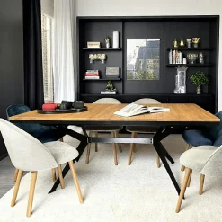 Table rectangulaire extensible en chêne blanc 180 cm PALERME