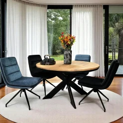 Table ronde extensible en chêne huilé 120 cm PALERME