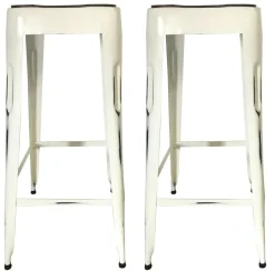 Tabouret de bar blanc (lot de 2) LEEDS