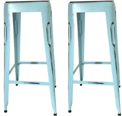 Tabouret de bar bleu (lot de 2) LEEDS