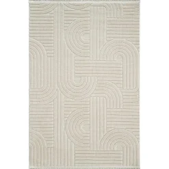 Tapis beige – motif art déco en relief, 120x180 cm ISTANBUL