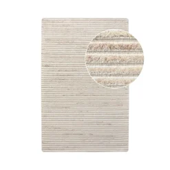 Tapis blanc ivoire en laine tuftée main 160x230 cm FEZ