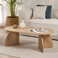 Tapis bohème en jute tressée - forme ovale, déco naturelle FEZ