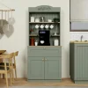 Vaisselier de cuisine vert sauge, niche machine à café VAREN